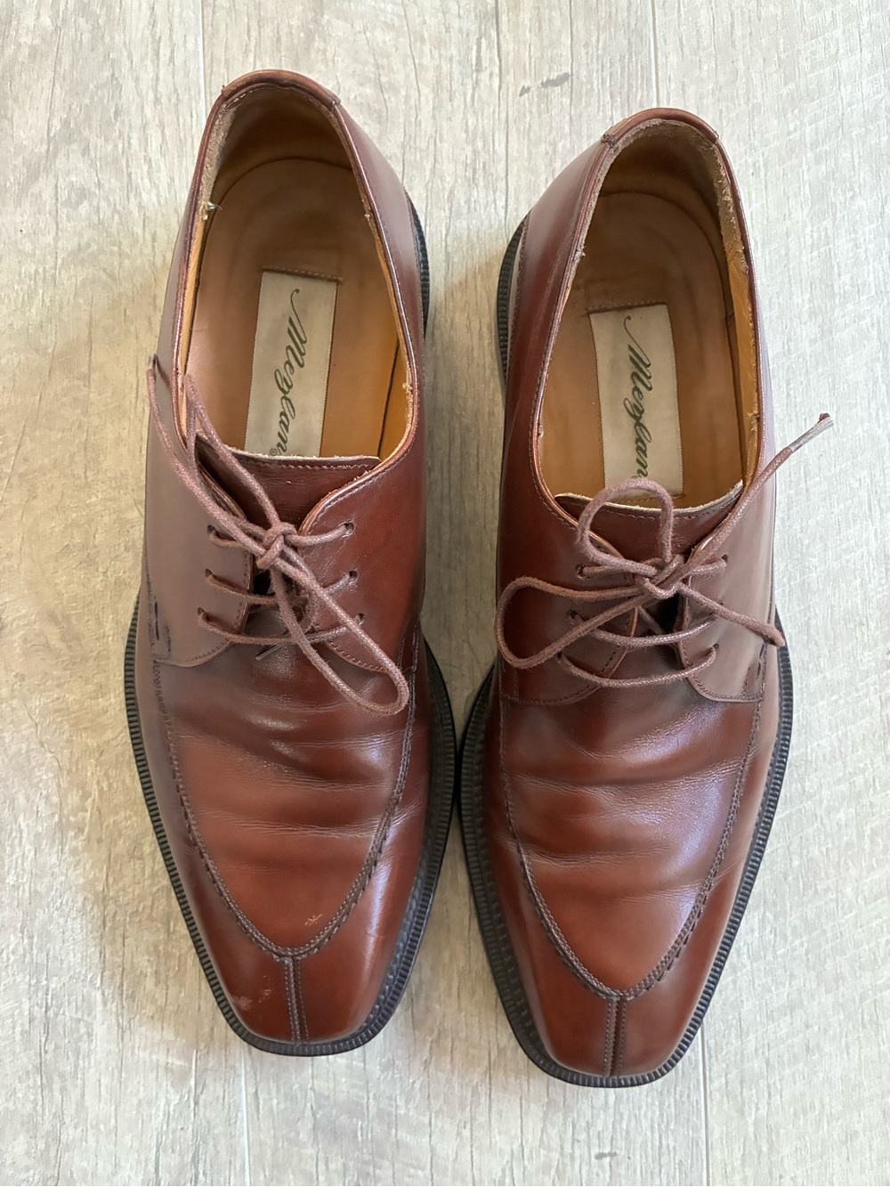 Mezlan Torello Brown Leather Men's Lace-Up Split Toe Dress Shoes Size 8 1/2